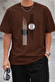 Minimal Line and Circle Printed Unisex Oversize T-Shirt – Cotton Crew Neck Casual T-Shirt