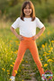 Orange Kids' Leggings - Soft, Stretchy, Comfortable Cotton Anti-Sweat Girls' Leggings - 6