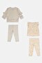 Toddlers Girl 5Pcs Textured Top And Leggings Set with Headband, Multicolor - 3