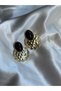 Hold Bohemian Style Earrings with Black Natural Stone - 3