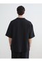 Xside Black Loose Fit Resort Collar Muslin Men's Shirt - 8