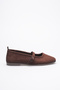Women's Daily Dark Brown Suede Strappy Ballet Flats - 5