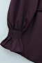 Embroidered Baby Collar Buttoned Poplin Shirt - Plum - 3