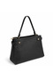 Black Women's Shoulder Bag – Gold Detailed, Stylish Medium Size Bag with Long Strap and Scarf as a Gift - 4