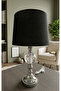 Single Silver-Black Table Lamp Modern Design Living Room Lampshade