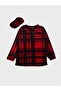 Boys Girls Red Plaid Pattern Eye Patch Long Sleeve Fleece Winter Pajama Set - 4