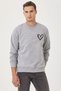 Heart Print Crew Neck Sweatshirt - 6