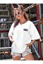 -Women's Cotton 100% Oversized T-Shirt Back Bones and Flowers Printed 30/1 Fabric - 3