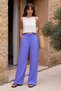 Women's High Waist Wide Leg Comfortable Fit Muslin Trousers