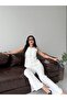 Buttoned Vest, High Waist, Slit-Cut Trousers Set - 4