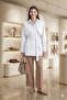 Women's Shirt Collar Tunic with Cape and Belt 20759 - 2
