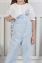 Girl's Denim Salopet Jumpsuit with Adjustable Straps and Heart Embroidery - 3