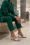 Adeli̇ne Cross-Strap Glitter Band Detail Women's Evening Dress Shoes Gold