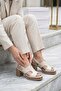 Doreen Genuine Leather Platform Detail Women's Sandals Beige - 2
