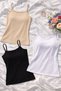 Cotton Padded Athlete's Undershirt, Comfortable for Use Without a Bra, Daily Athlete's Undershirt, Black & White & Beige/Nude, 3-Piece Lycra - 8