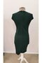 Women's Short Sleeve Asymmetrical Collar Short Imported Crepe Dress - 6