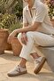 Gina Genuine Leather Women's Sneakers Beige - 3