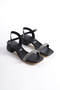 Salzburg Thick Heeled Stone Black Sandals - 2