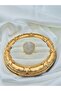 Gold Stone Detailed Stainless Steel Women's Ring |   Adjustable |   Special Boxed