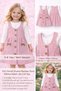 Girl's Powder Pink Tweed Gilet Dress with Blouse Set - 3