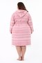 Cotton Pink Colored Large Size Hooded Peshtamal Bathrobe, Dressing Gown and Beach Dress (Mega Size) - 7