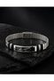 Men's Steel Bracelet Black Ataturk Written Wicker Cord 316L Stainless Steel Bracelet - 5