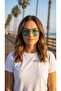 Beyou Collection Double Bridge Pilot Sunglasses Green Transparent Uv400 55mm Medium - 2