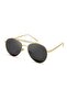 Beyou Collection Double Bridge Pilot Metal Sunglasses Gold Frame Black Glass Uv400 55mm