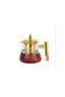750ml Glass Teapot with Infuser, Heat Resistant Borosilicate Tea Maker with Golden Lid & Handle