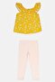 Toddlers Girl 5Pcs Textured Top And Leggings Set with Headband, Multicolor - 4