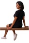 Women's Basic Black T-Shirt and Shorts Set – Sporty & Casual Style (with Cargo Pockets) - 3