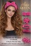 Luxury Velvet Towel Bow Makeup Bandana Wristband Rubber Scrunchie Flower Buckle Combination Set Fuchsia Pink - 3