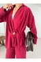 Women's Blouse and Pants Set with Gold Accessories - 5