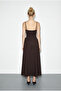 Women's Bitter Brown Waist-Tied Long Flared Skirt De261032 60286077 - 4