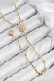 Stylish Brass Zircon Stone Crushed Chain Pole Star Model Gold Color Y Necklace Teachers Mothers Love