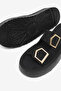 Women's Black Comfortable Fit High Sole Buckle Slippers - 2