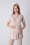 Wide Lace Sleeve Robe and 3-Piece Nursing Pajama Set – Premium Maternity Collection - 4