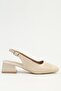 Beige Patent Leather Women's Heeled Sandals Pc-55795