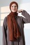 Women's Hijab Bamboo Cashmere Shawl, Non-Ironing Natural Hijab Headscarf (75X180 cm) - Brown - 6