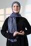 Women's Hijab Bamboo Cashmere Shawl, Non-Ironing Natural Hijab Headscarf (75X180 cm) - Smoked - 4