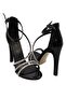 Black Women's 10 cm Ankle Belt Heeled Shoes - 2