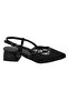 Black Tulle Classic Low Heel Women's Shoes