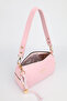 Women's Sakura Pink Leather Lock Charm Detailed Hand Shoulder and Crossbody Bag Alice - 7