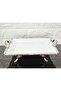 Porcelain Large Square Serving Plate-Presentation Plate with Cast Silver Frame and 4 Legs 27cm - 8
