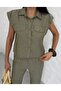Women's Short Sleeve Shirt and Pants Set - 4