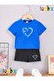 Butterfly Heart Printed T-Shirt Shorts Summer Children's Set