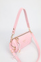Women's Sakura Pink Leather Lock Charm Detailed Hand Shoulder and Crossbody Bag Alice - 5