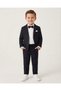Boy's 2-9 Years Old 3-Piece Stylish Bow Tie Holiday Suit with Linen Trousers, Shirt and Jacket, 100% Cotton