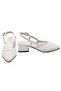 White Tulle Classic Low Heel Women's Shoes - 2