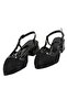 Black Tulle Classic Low Heel Women's Shoes - 2